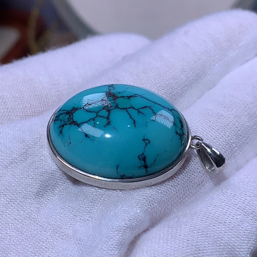 绿松石银S925镶嵌珠宝奇石701