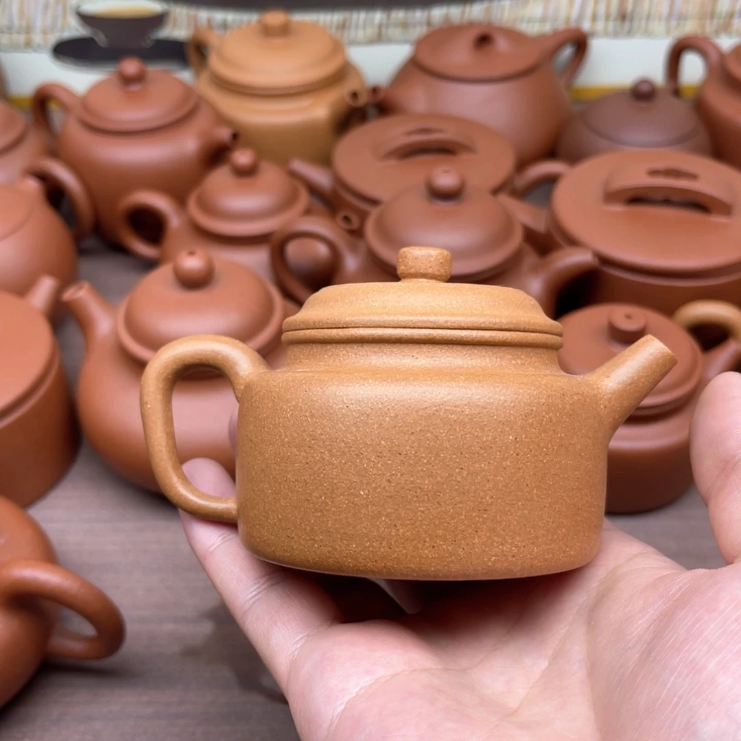 紫砂茶壶老*宜兴紫砂壶原矿黄金段德钟150毫升瑕疵