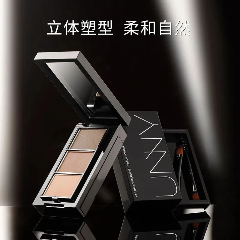 【官方正品】UNNY三色眉粉盘防水不易脱色防汗眉膏女学生浅眉妆容笔