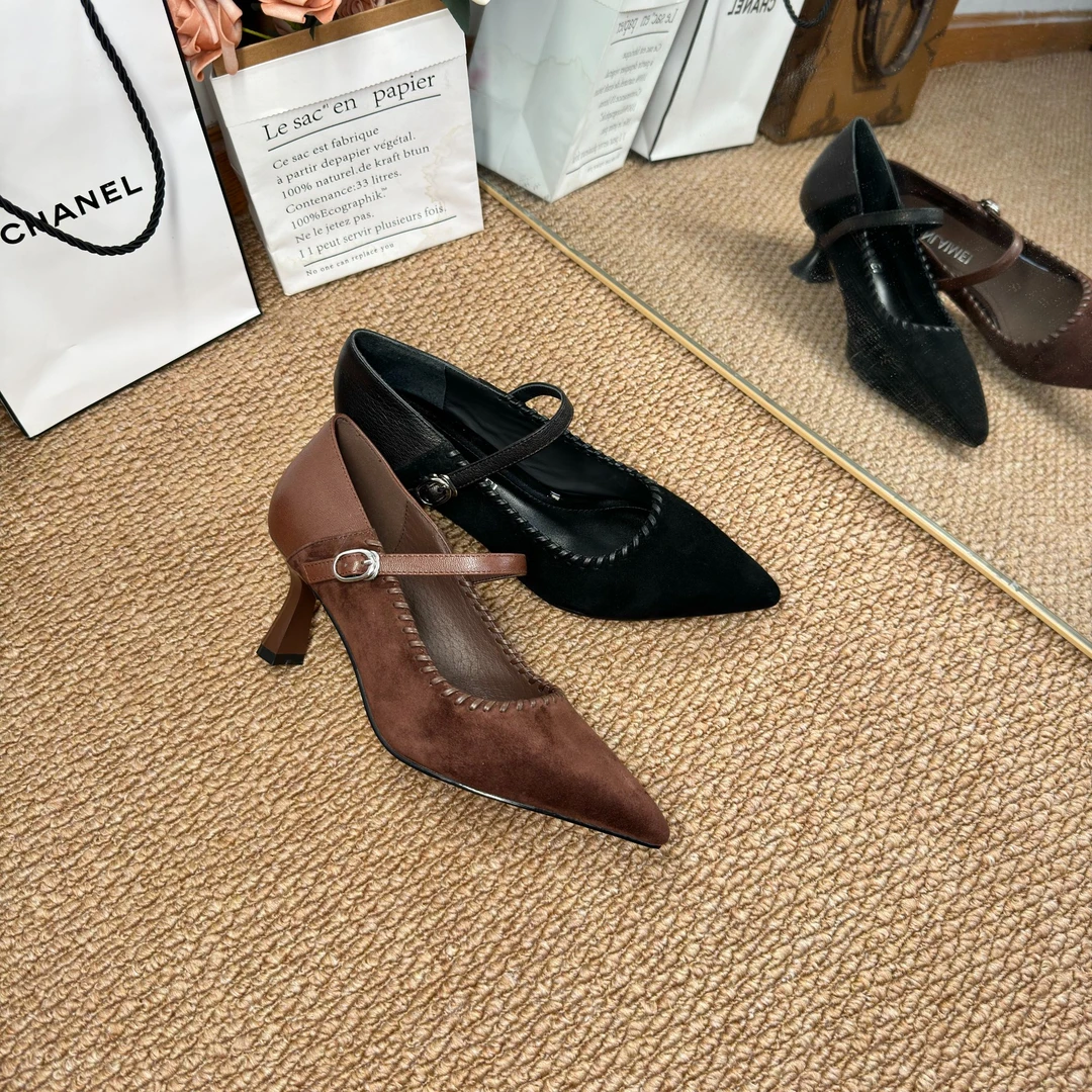 【玛丽珍】SLM/羊皮/6cm/34-40/丝光真皮气质百搭高跟女鞋