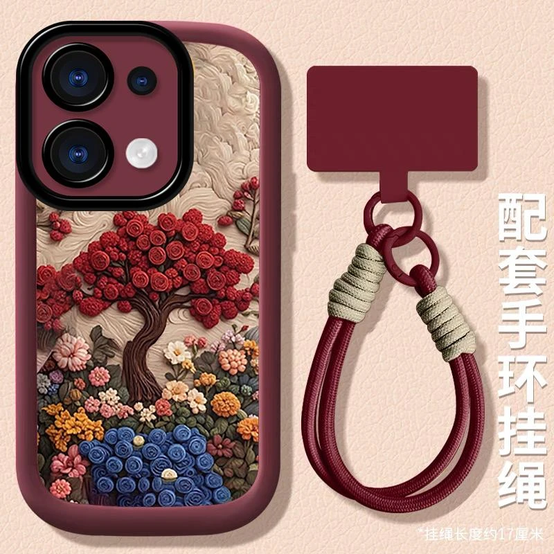 适用新款OPPOA6手机壳女款PLS120防摔5g网红oppoA6花朵玫瑰软壳