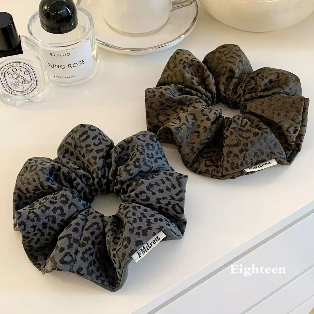 气质复古豹纹大肠新款发圈秋冬发绳高级头饰发饰马尾头发头绳皮筋