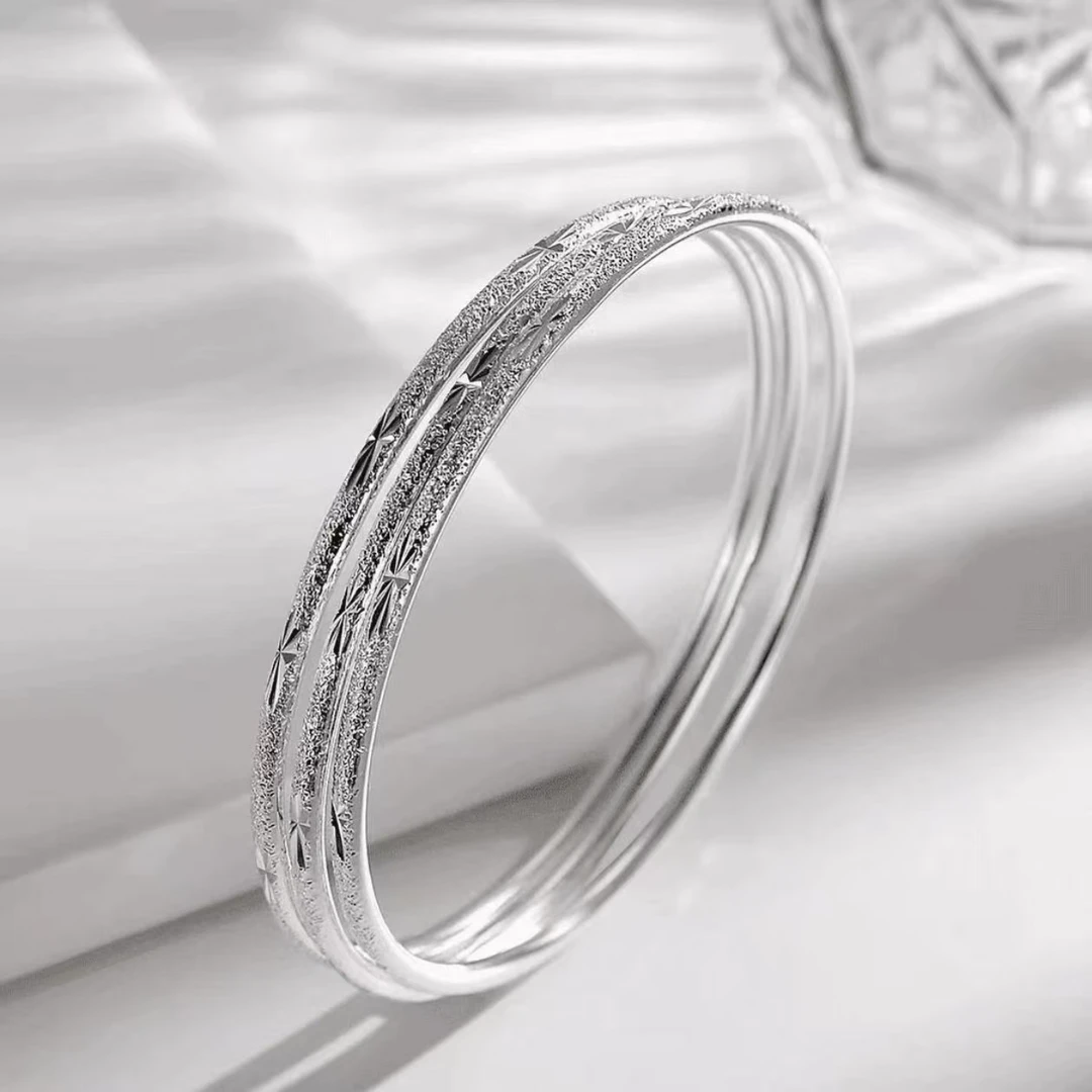 sz051-凤祥足银  三生三世繁花手镯