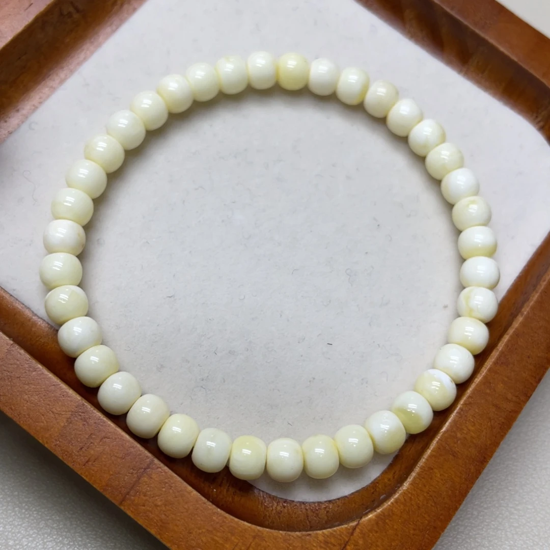 蜜蜡未镶嵌手链5.8mm白蜡老型手串