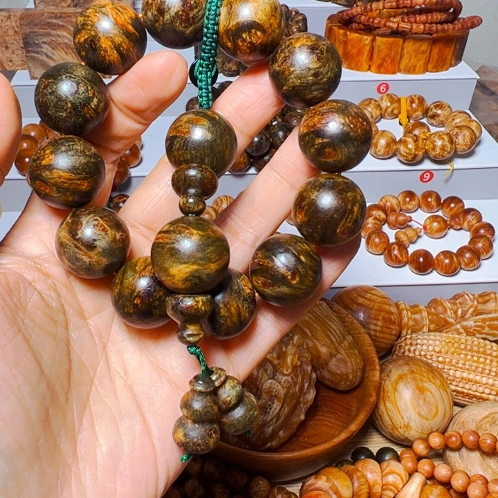 木质非金属水墨丹青手串高品