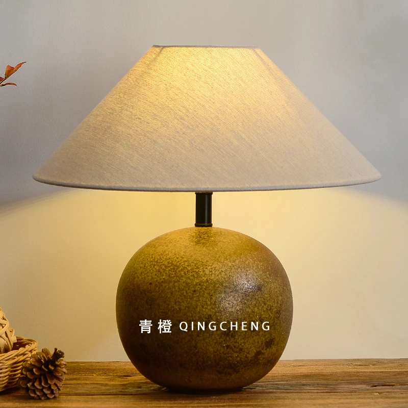 侘寂风复古台灯卧室床头灯创意艺术陶罐日式客厅民宿新中式禅意灯