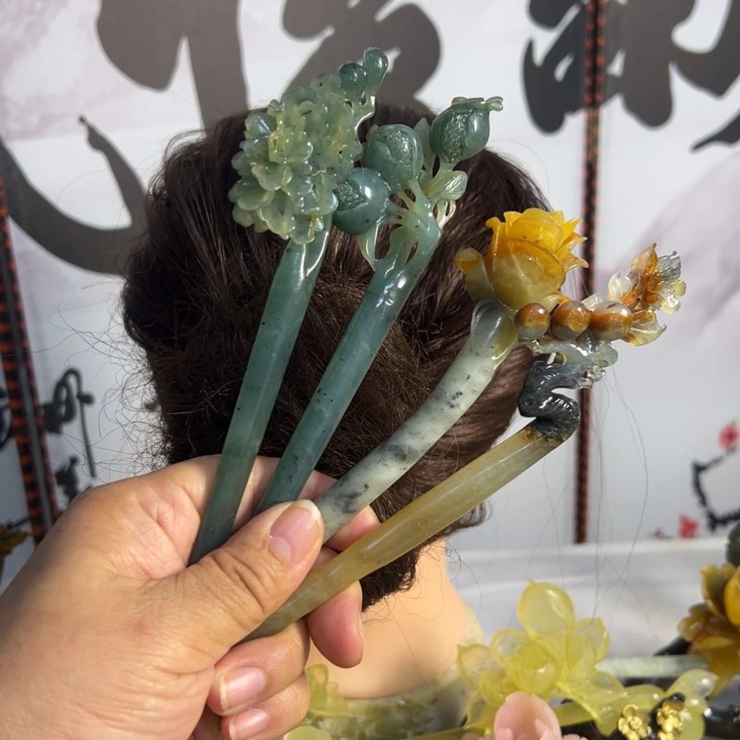 *****蛇纹石玉未镶嵌发饰