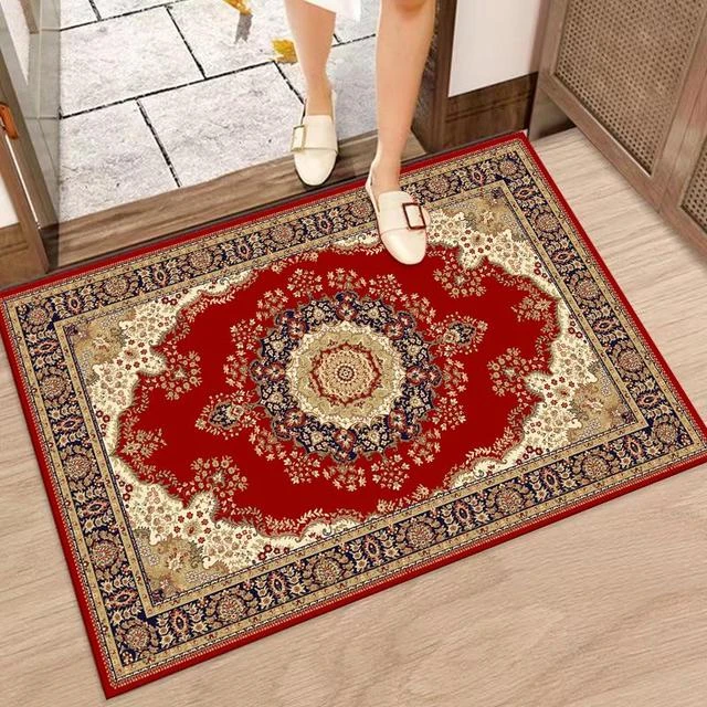 欧红花60*100cm门垫家用喜庆防滑吸水裁剪地毯浴室垫厨房入户门垫