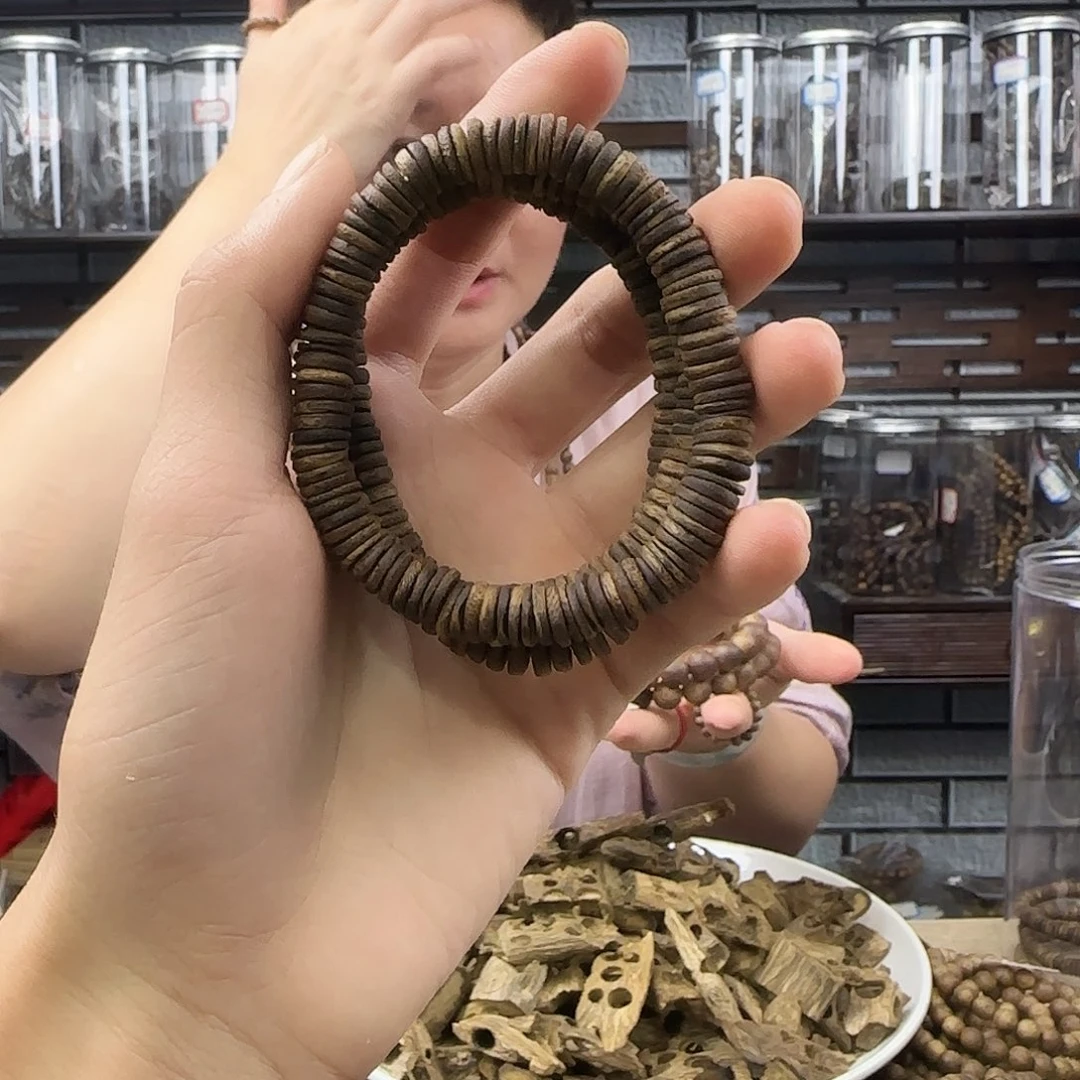手串沉香奇楠沉香片片珠单圈多样性发一