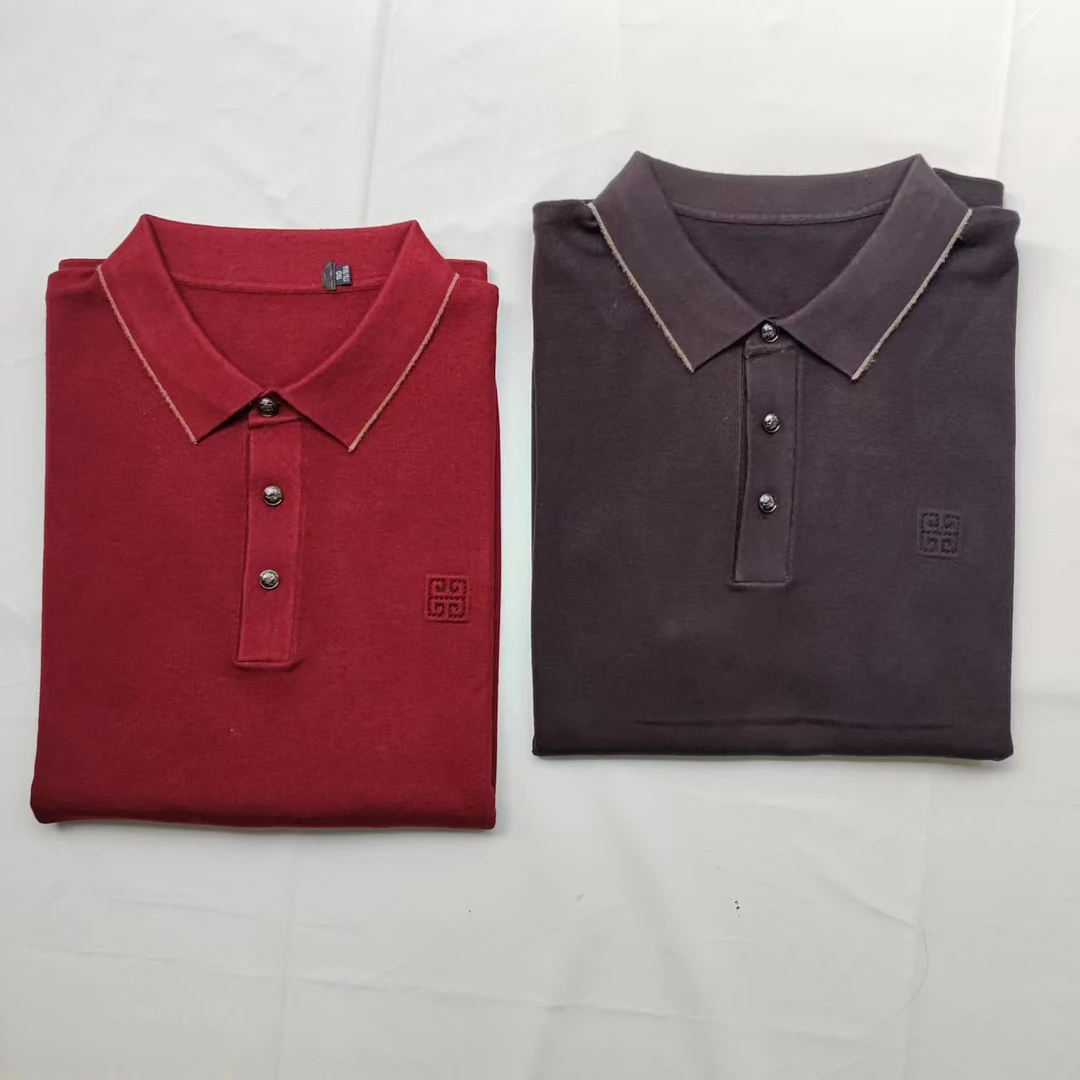 38 100%绵羊毛双面四平针精纺不起球 短袖Polo T恤羊毛衫