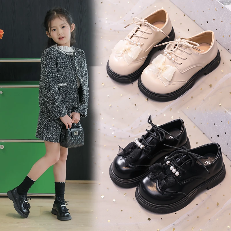 日系软妹可爱蝴蝶结厚底玛丽珍小皮鞋2024春季新款百搭单鞋春秋