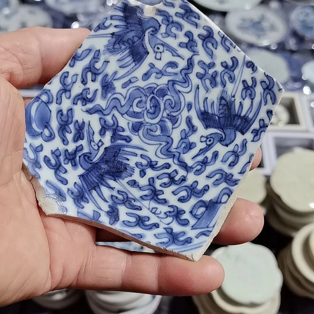 瓷片青花影青杯垫标夲全选