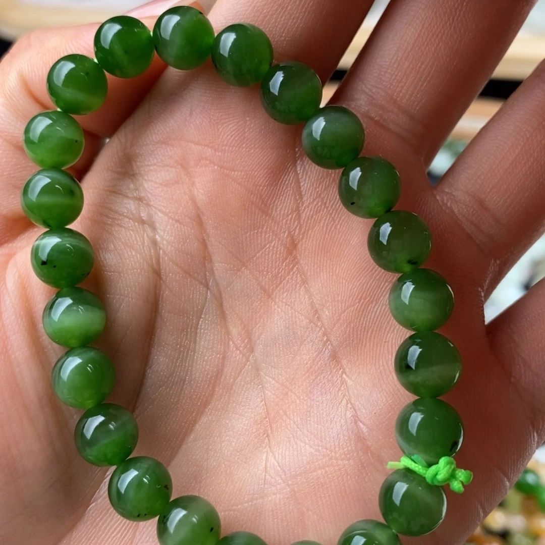 手串未镶嵌和田玉俄碧猫眼手串8mm