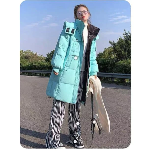 90羽绒服韩版宽松纯色立领冬季女装新款D14-2