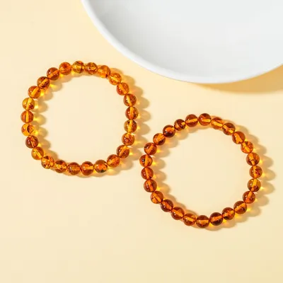 【云上叙】琥珀圆珠手串-多样性发其一-约7mm-V98586