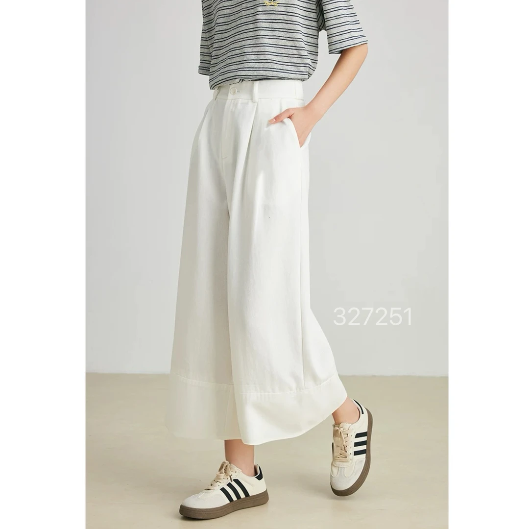327251 裤长85cm左右SANFAN 新款韩系高腰宽松A字版裙裤