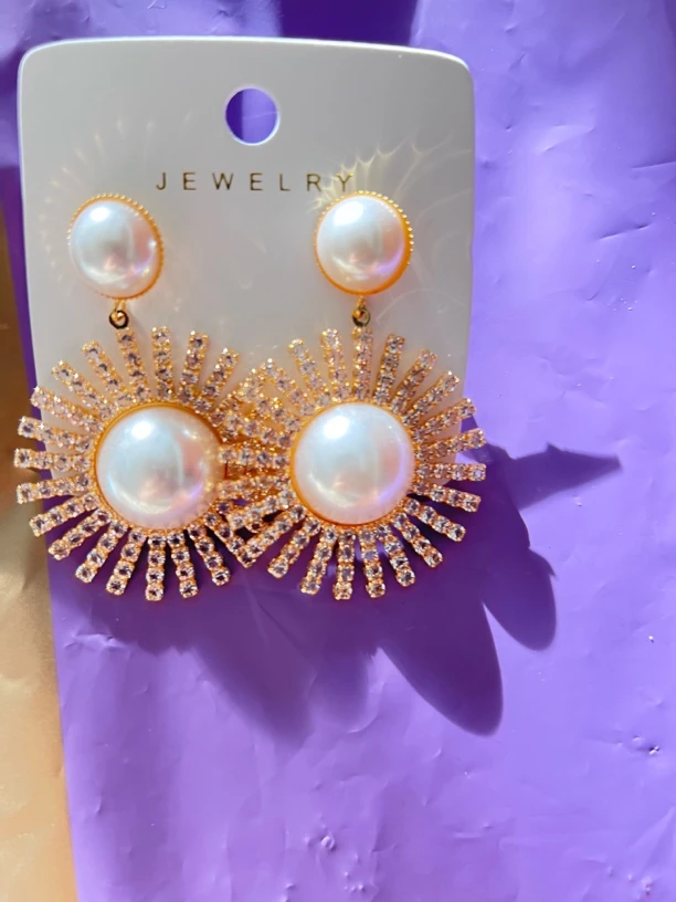 铜合金耳饰 珍珠耳环设计款百搭气质