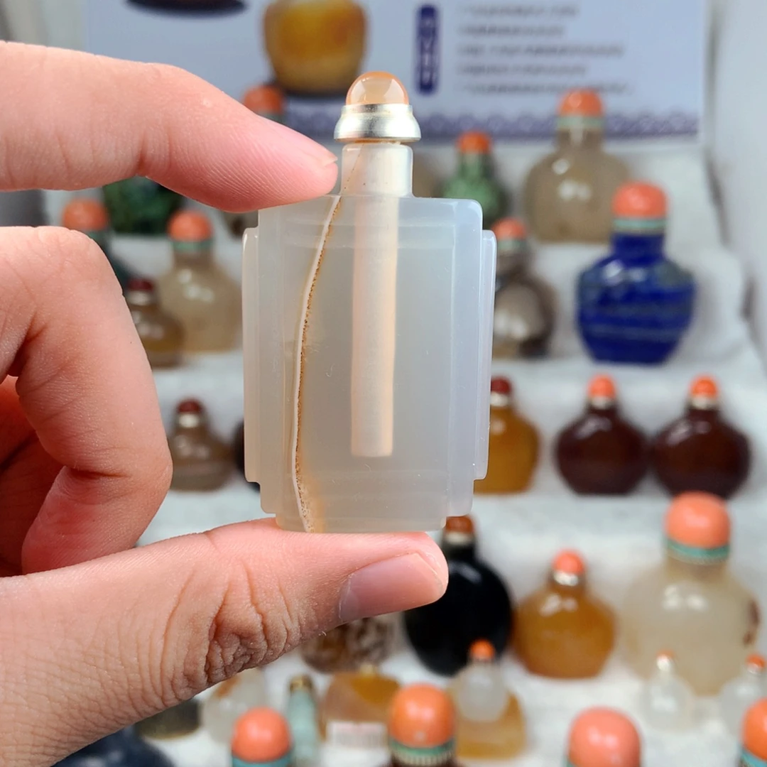 冰糖码瑙鼻烟壶手工制作