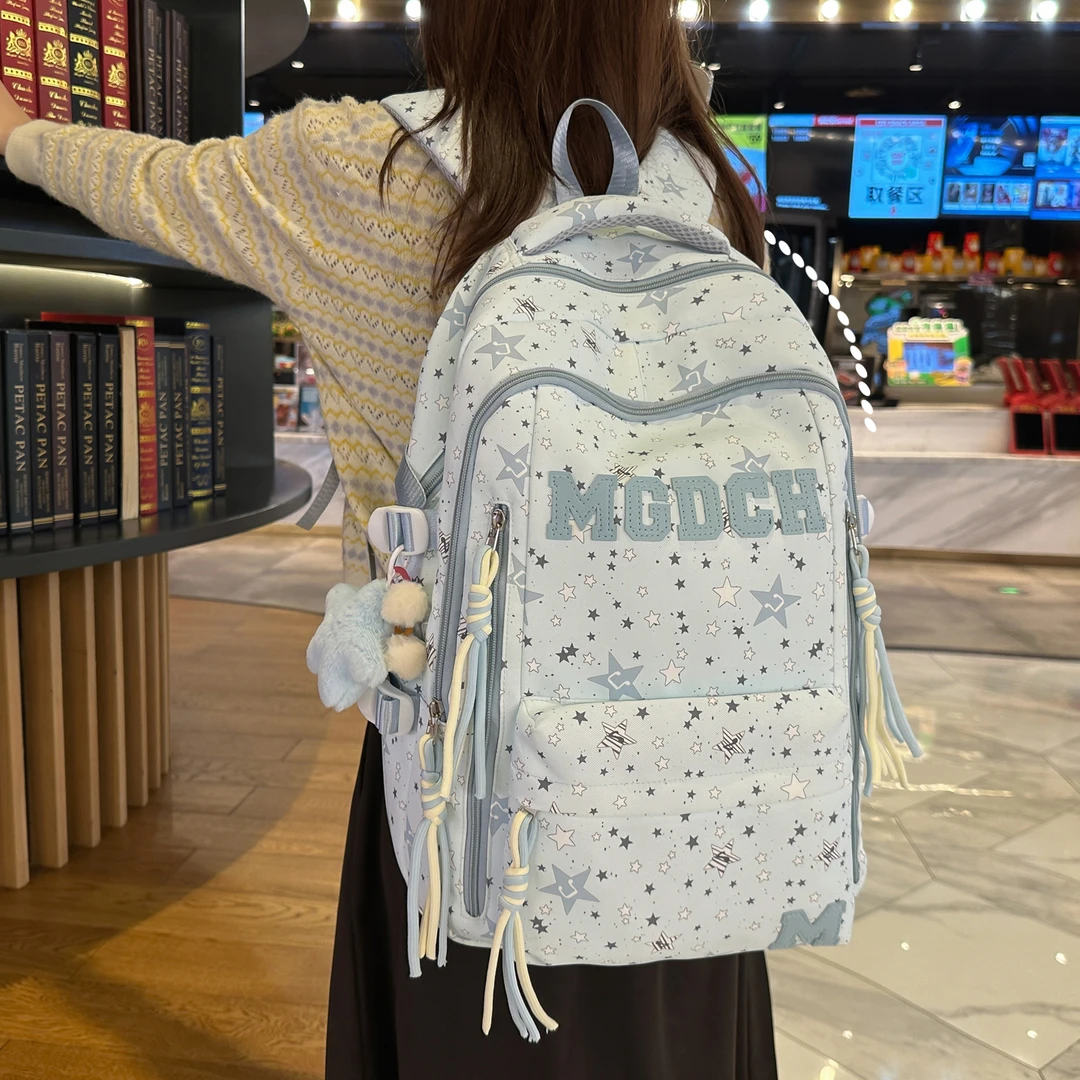 小清新小学生书包女初中生减负可爱中学生大容量校园背包女双肩包