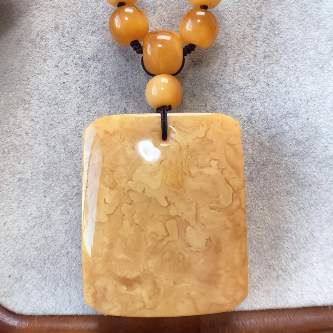 蜜蜡未镶嵌项链吊坠