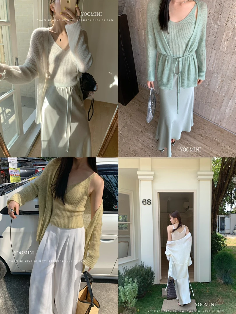 17020轻熟风薄款常规袖显瘦女毛针织衫开衫毛衣气质温柔外搭长袖