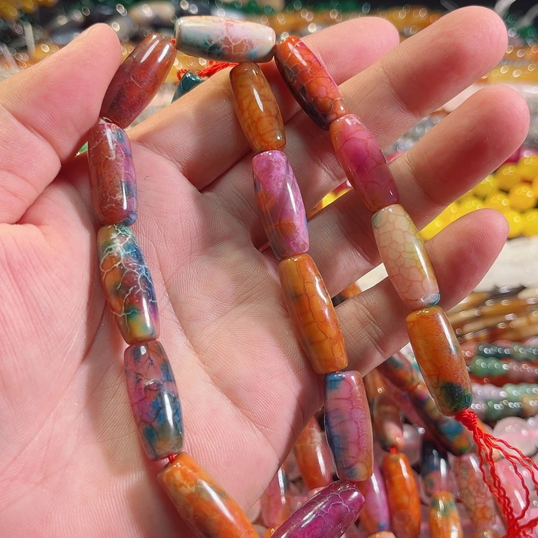 玛瑙/玉髓合金珠宝半成品敦煌天竺一条10x24mm