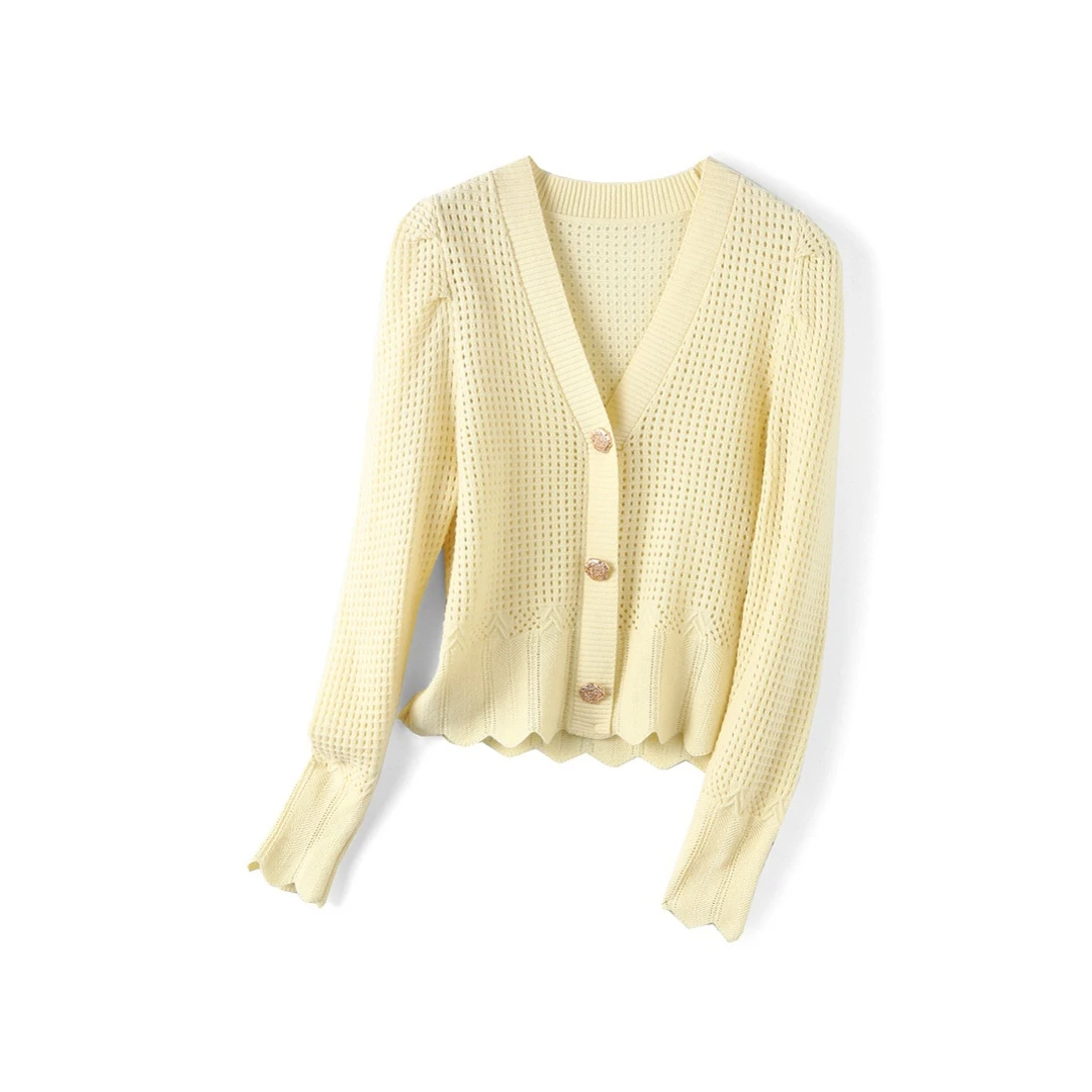 32390【哈系列】镂空针织开衫HNM130