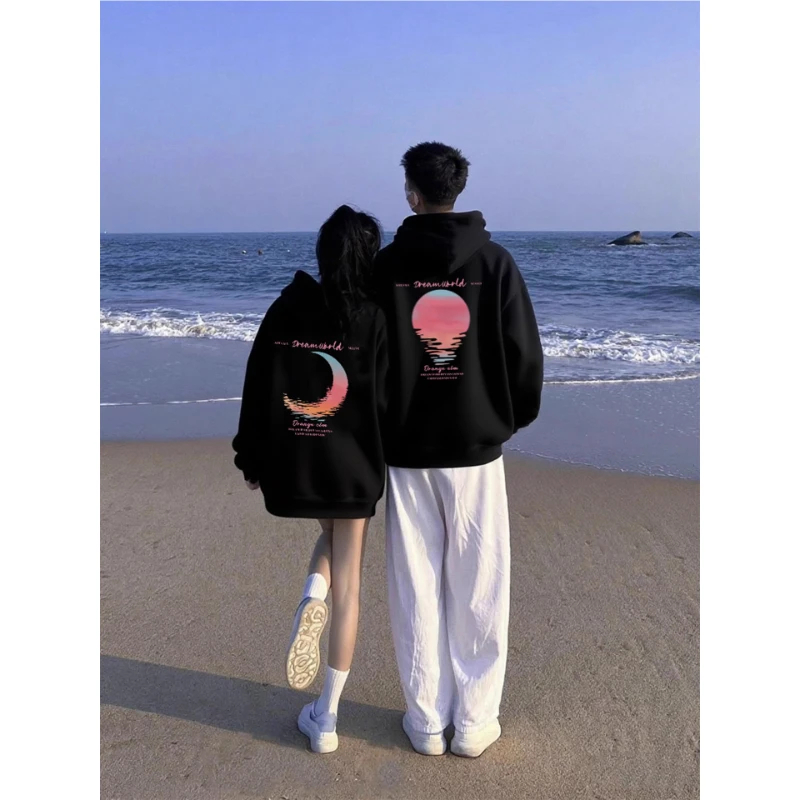 特别的情侣装卫衣2025新款秋冬高级感加大码连帽加绒ins潮牌卫衣