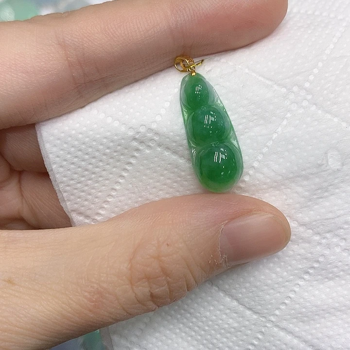 颈饰18K金镶嵌翡翠134567788999
