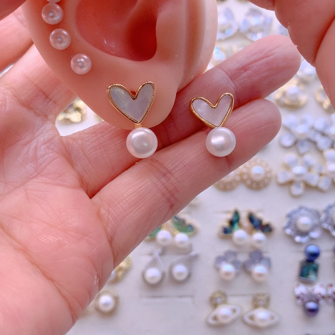 淡水珍珠合金耳饰