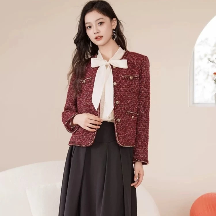 《孤品专拍》长款女正肩袖秋冬修身型毛呢外套毛呢女士气质学院风