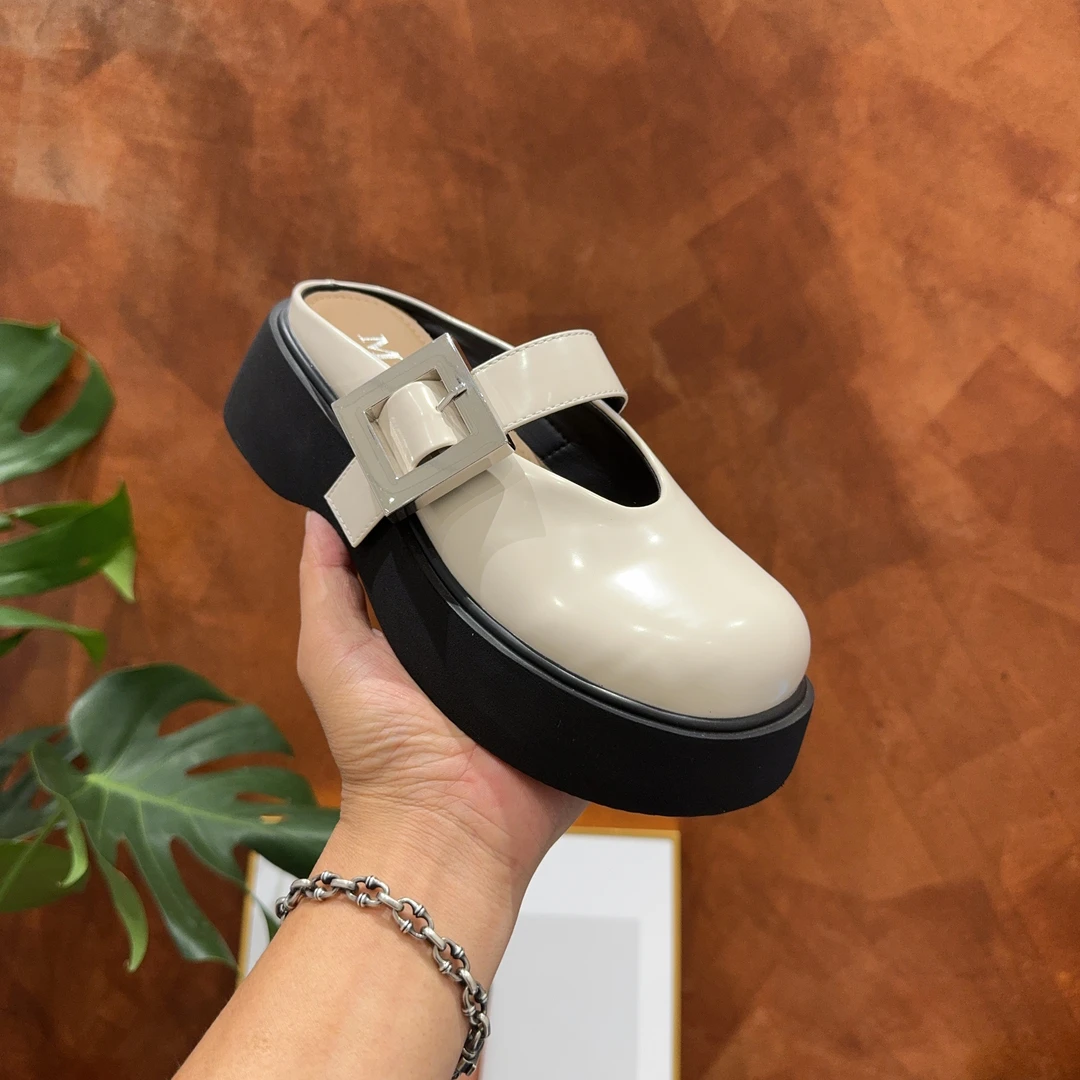 5802 厚底一字带包头女拖鞋