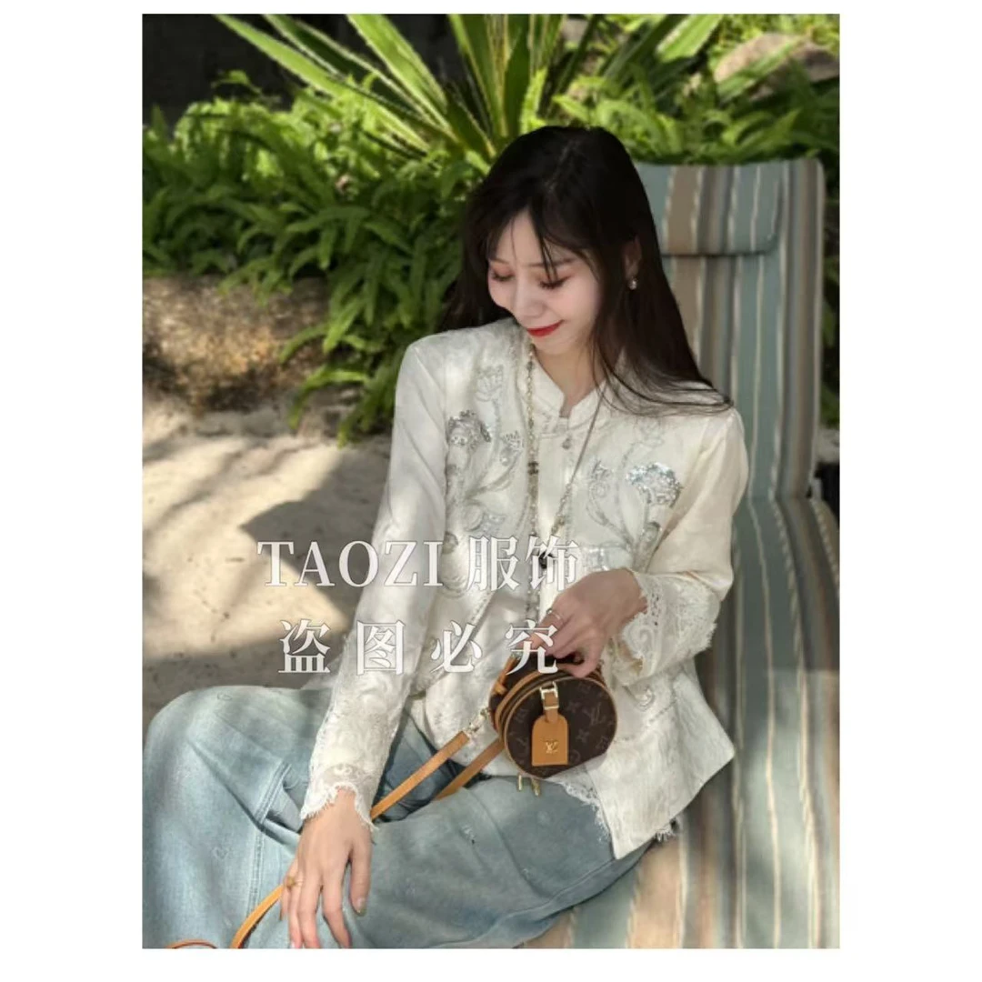 桃子自制 02255【花月锦】全手工钉珠绣花气质新中式马甲