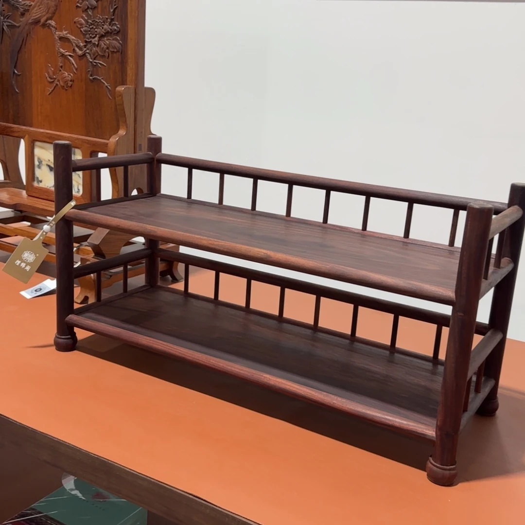 端景台紫檀木类血檀茶饼架