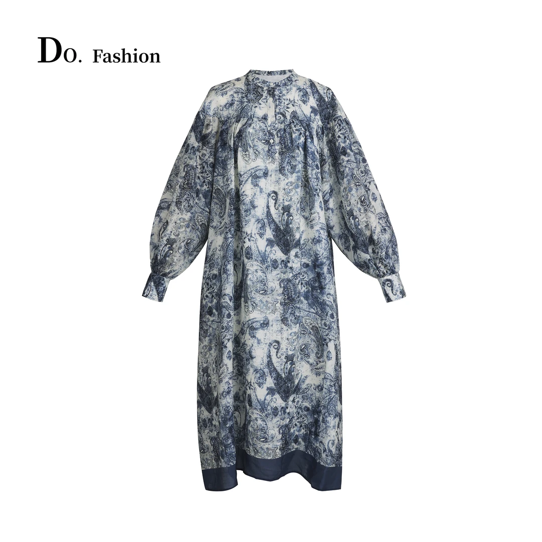 【Do.Fashion欧阳】“夏如幽兰” 天丝苎麻艺术印花连衣裙