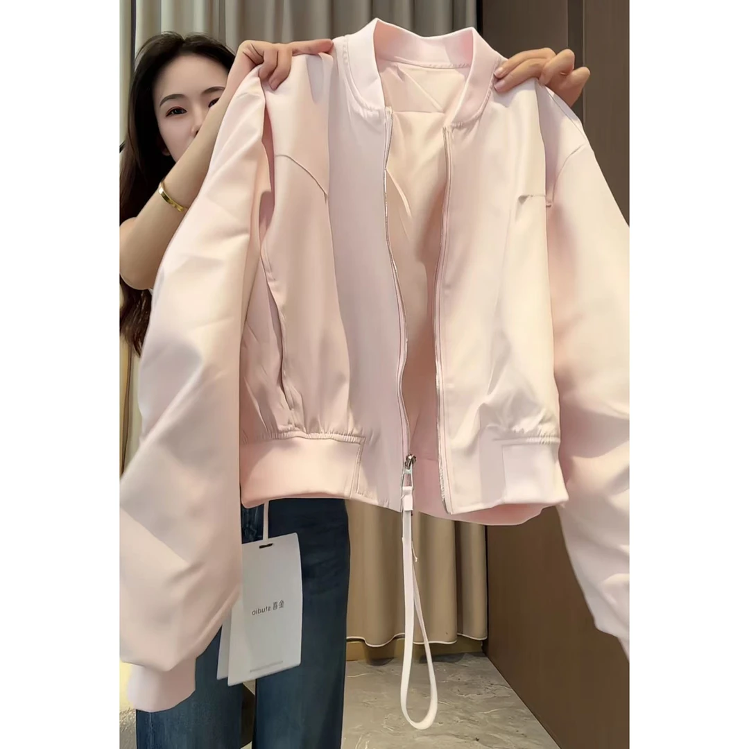 今年流行穿搭2025早秋新款韩系拉链棒球服百搭短款休闲风长袖外套