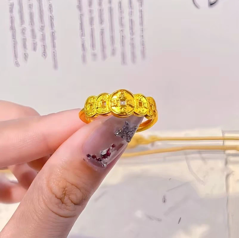 招财转运五帝钱戒指 6802