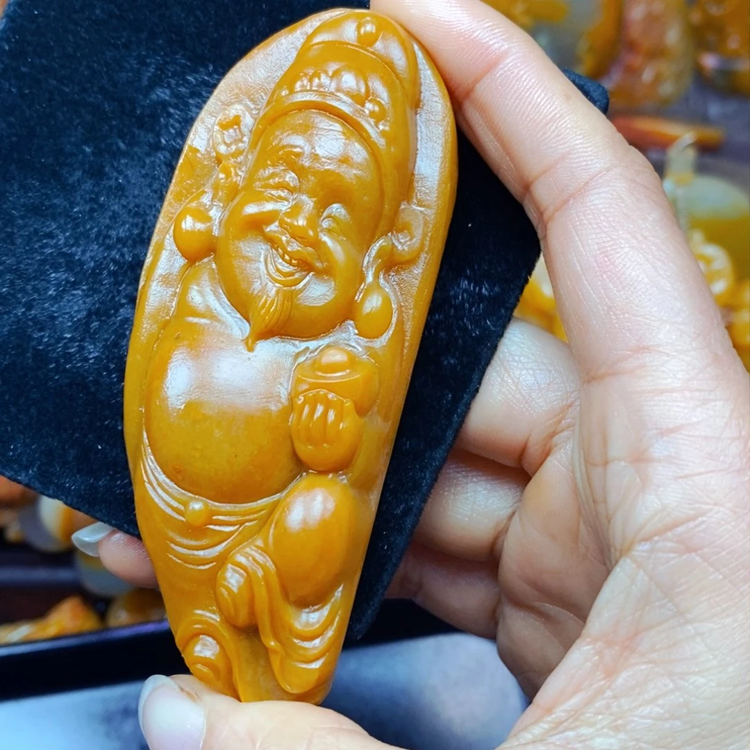 未镶嵌石英质玉（黄龙玉）吊坠(不含链)