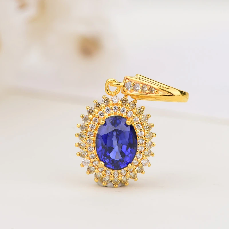 18k蓝宝石设计款吊坠LC819