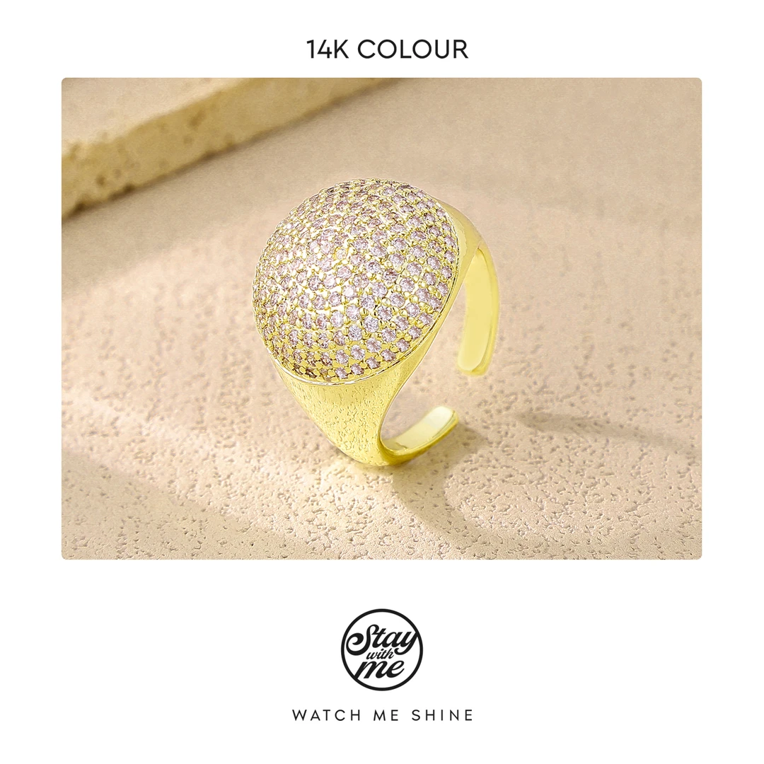 STAY WITH ME 铜合金合成锆石戒指 小众设计DR0037戒指