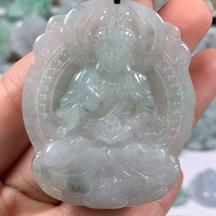 翡翠未镶嵌颈饰时来运转观音福利
