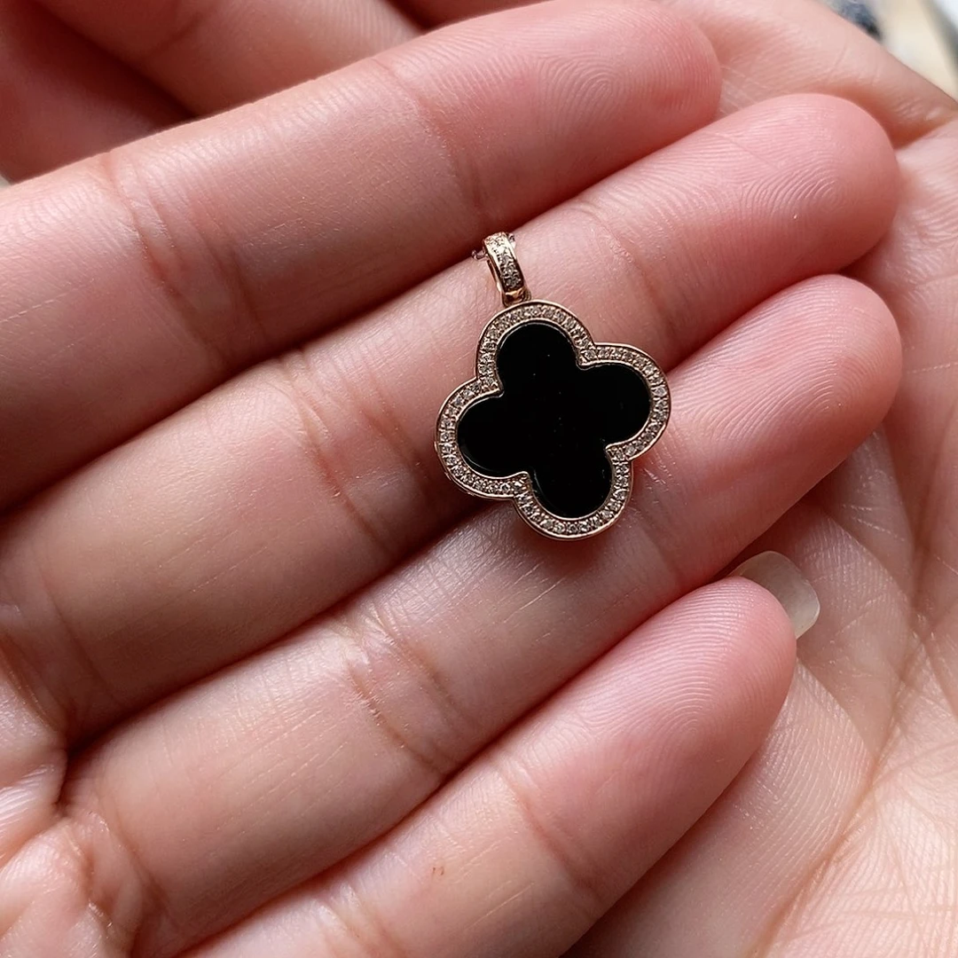 翡翠颈饰18K金镶嵌墨翠