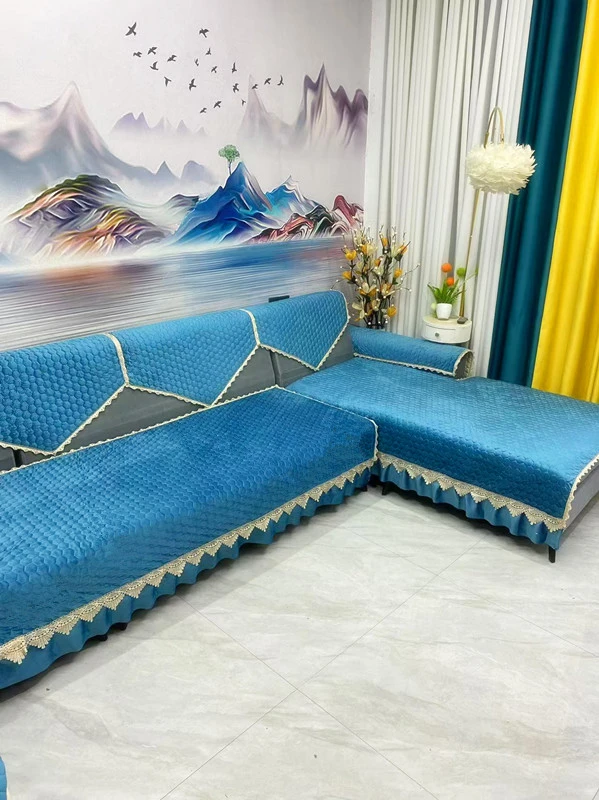 加棉加厚防滑沙发垫荷兰绒沙发坐垫子沙发盖布直排踏贵妃沙发套罩