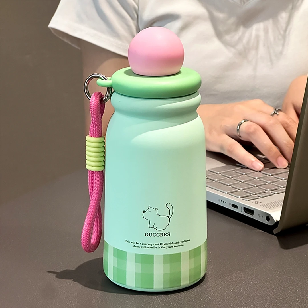 可爱保温杯女生小巧可携式水杯保冷办公室吸管杯学生户外运动杯子