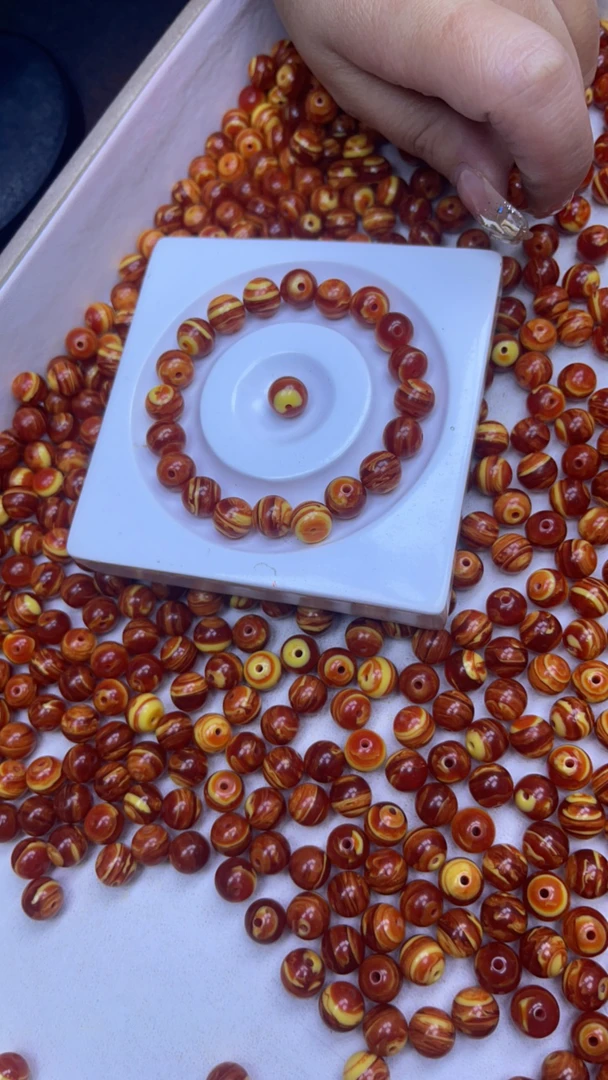 天然珠宝玉石 老蜡A115  14MM  7颗（赠弹力绳）