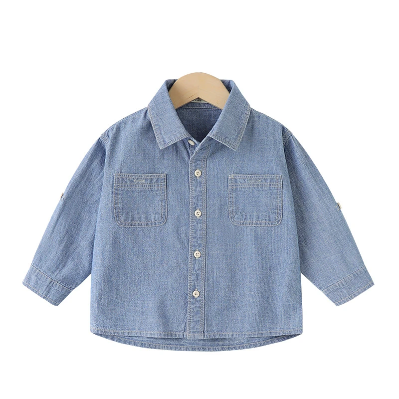 儿童新款纯棉牛仔村衫