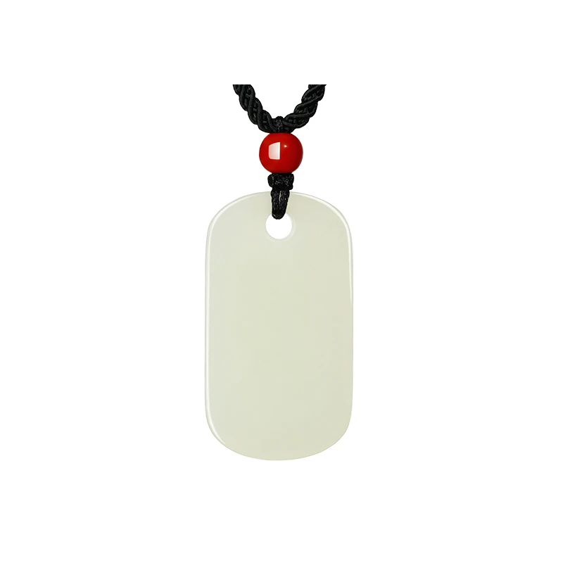 中式无事牌玉佩锁骨链 和田玉项链吊坠 和田玉白玉男女同款情侣款