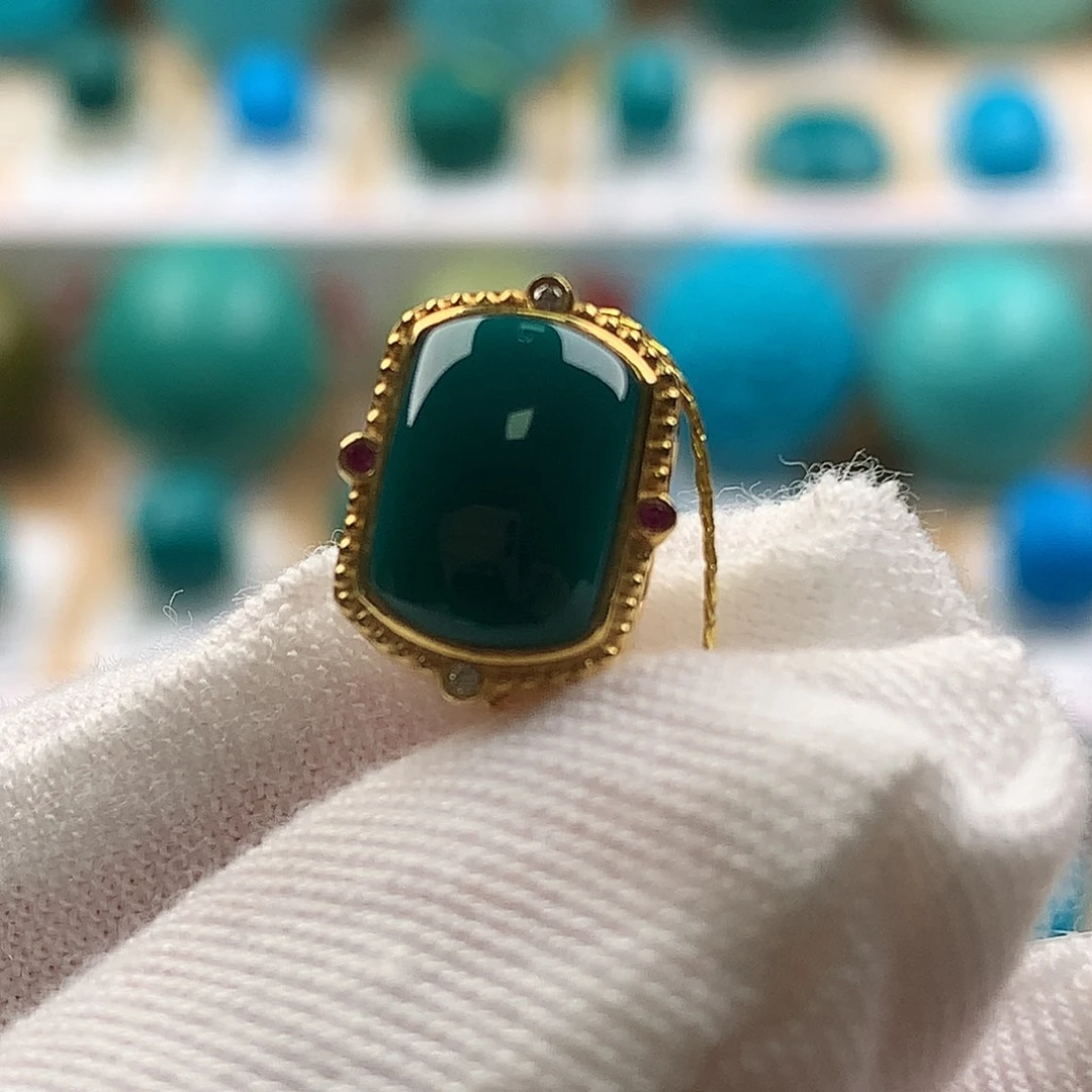 绿松石18K金镶嵌配饰