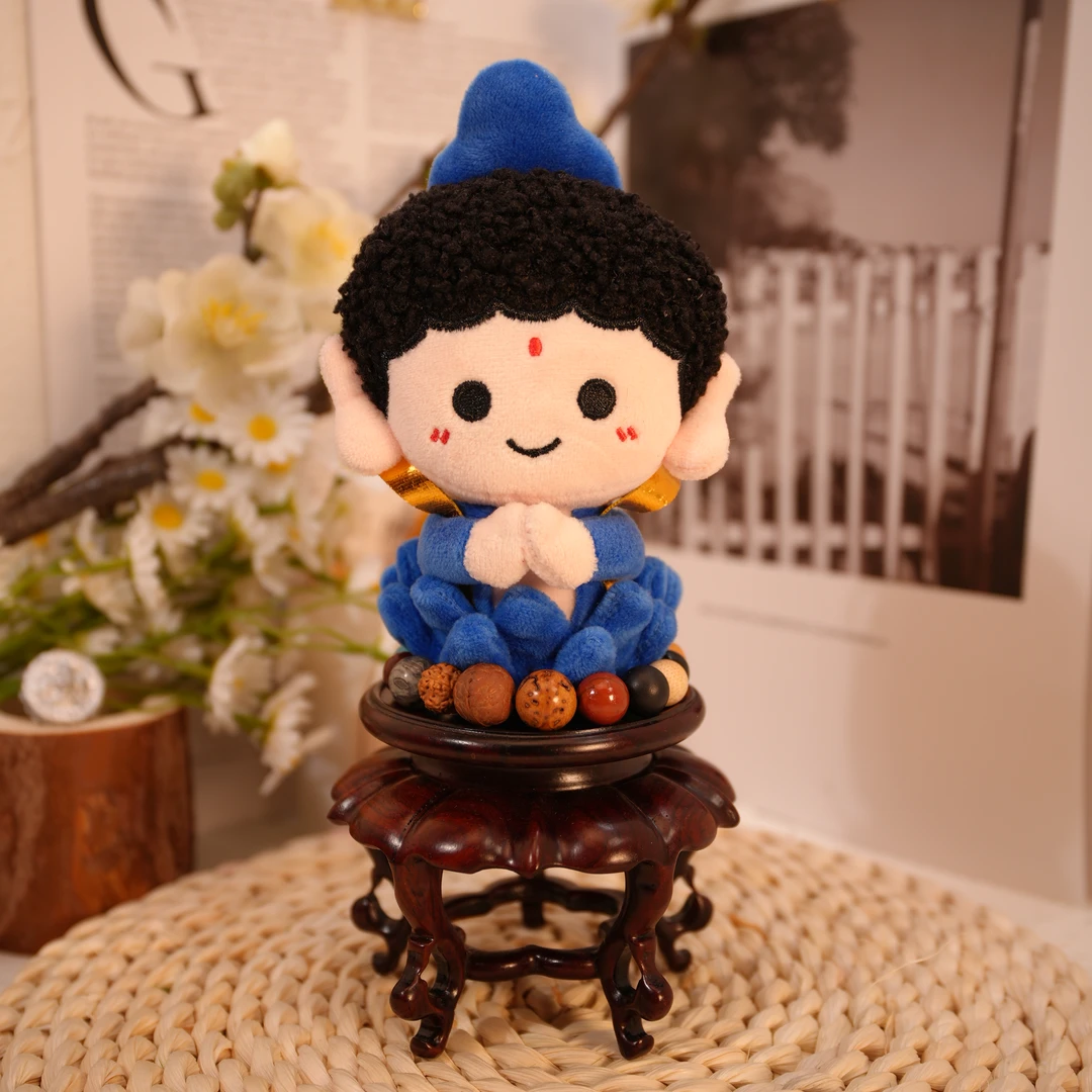 五台山南台普济联名萌萌的山红文殊菩萨毛绒挂件玩偶公仔手机挂链