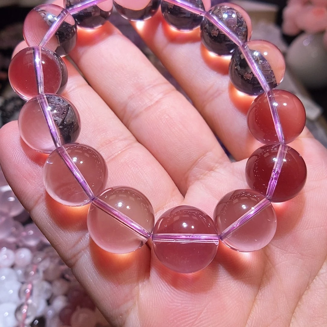 未镶嵌手链水晶玻利维亚紫水晶净净体15mm